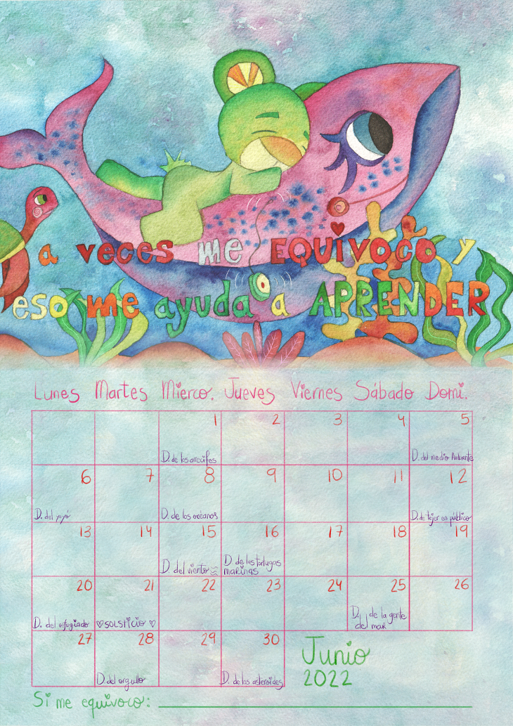 Calendario infantil 2022 junio Marta Miguel