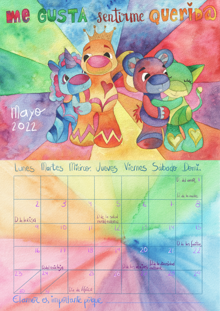 Calendario infantil 2022 mayo Marta Miguel