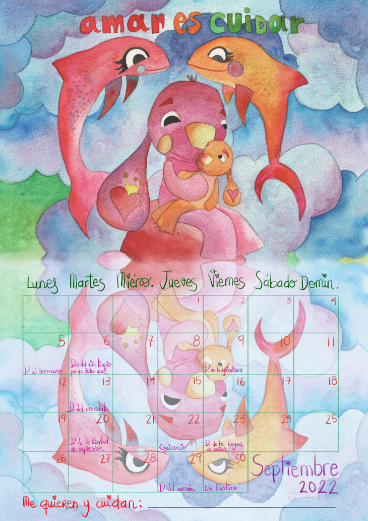 Calendario infantil 2022 septiembre Marta Miguel