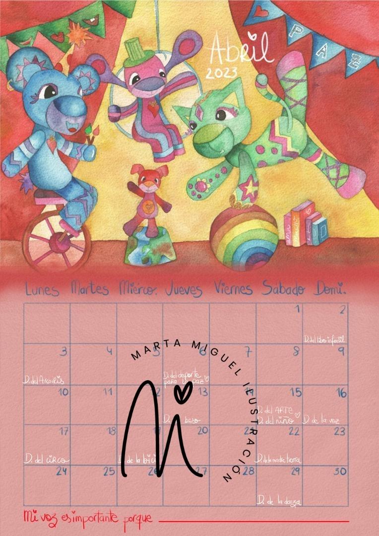 Calendario infantil 2023 Marta Miguel