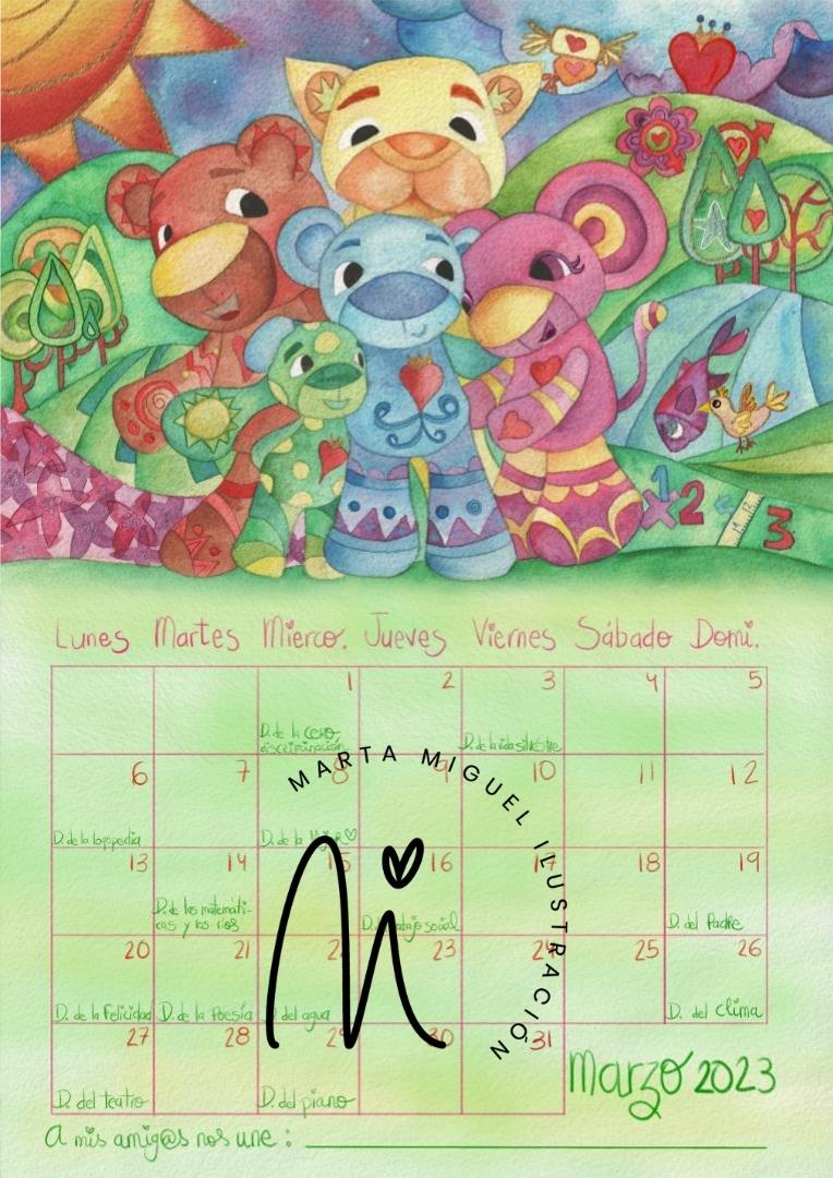 Calendario infantil 2023 Marta Miguel