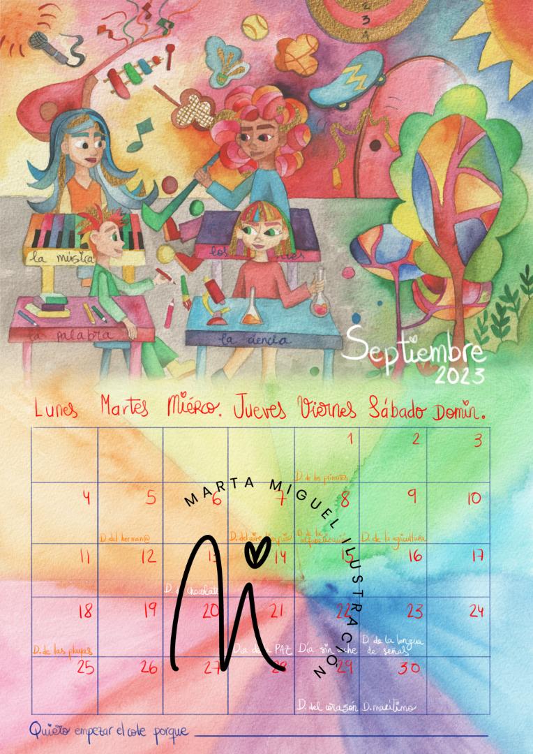 Calendario infantil 2023 Marta Miguel