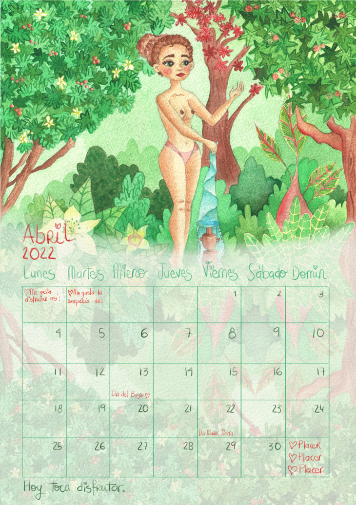 Calendario mujer 2022 abril Marta Miguel