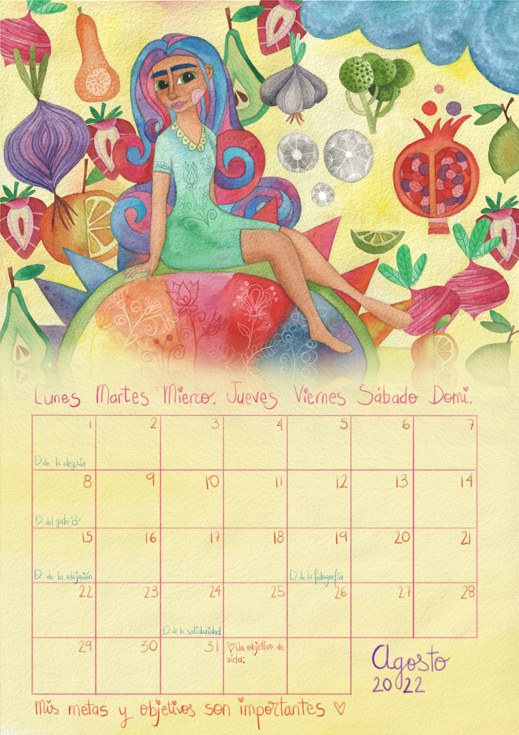 Calendario mujer 2022 junio Flor Con Fortuna