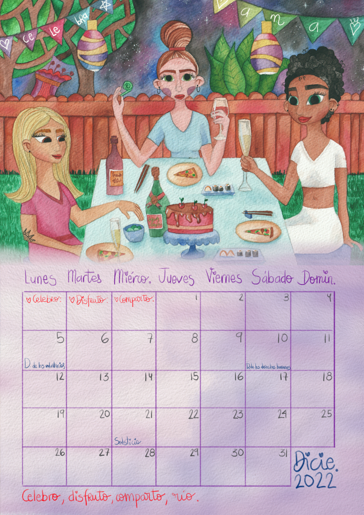 Calendario mujer 2022 Flor Con Fortuna