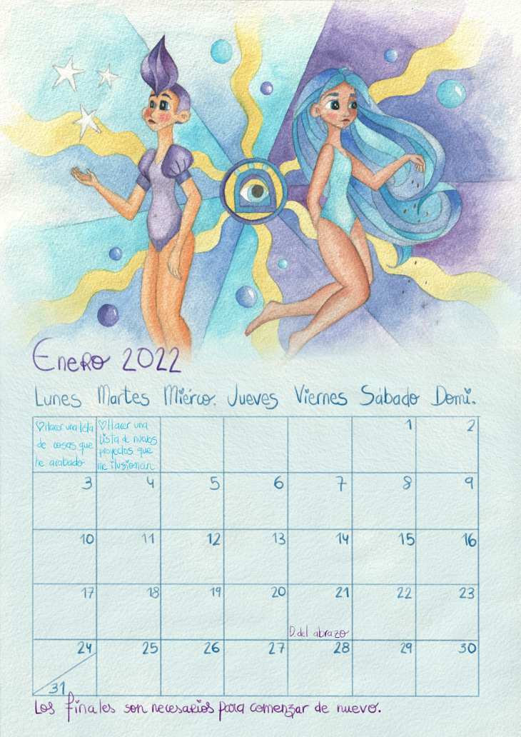 Calendario mujer 2022 enero Marta Miguel