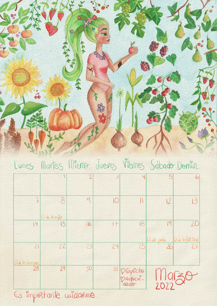 Calendario mujer 2022 marzo Marta Miguel
