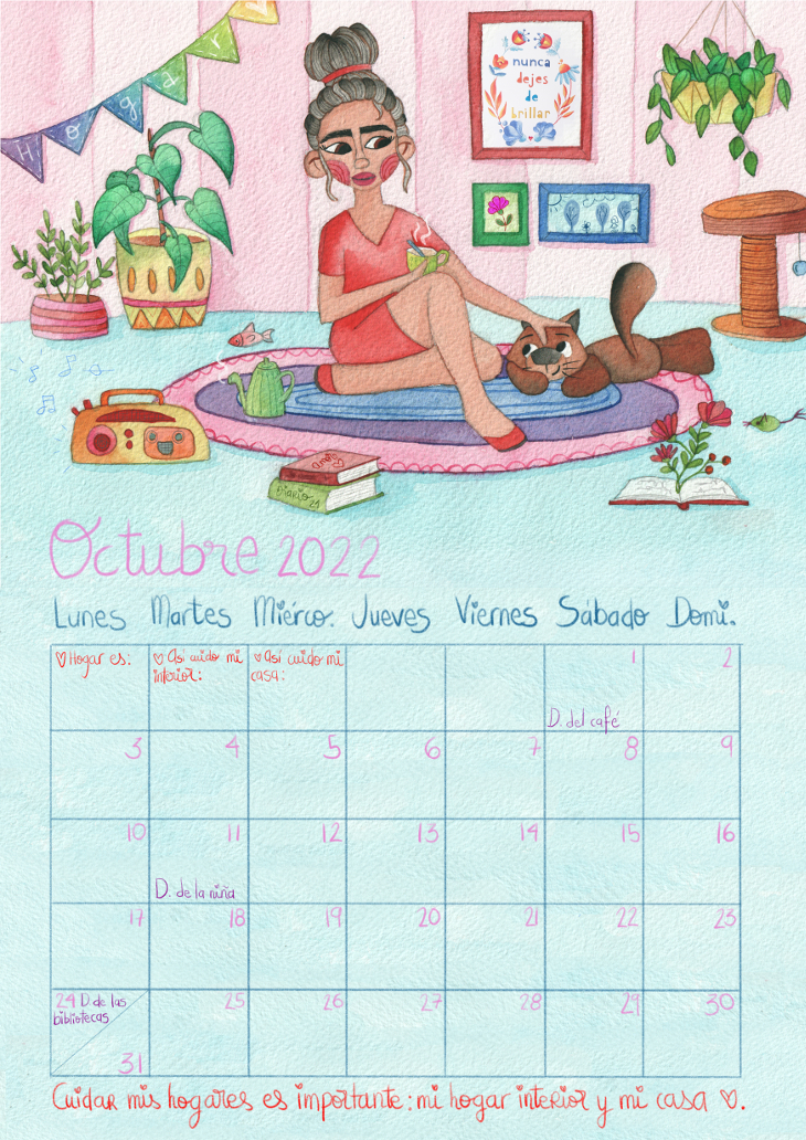 Calendario mujer 2022 octubre Marta Miguel