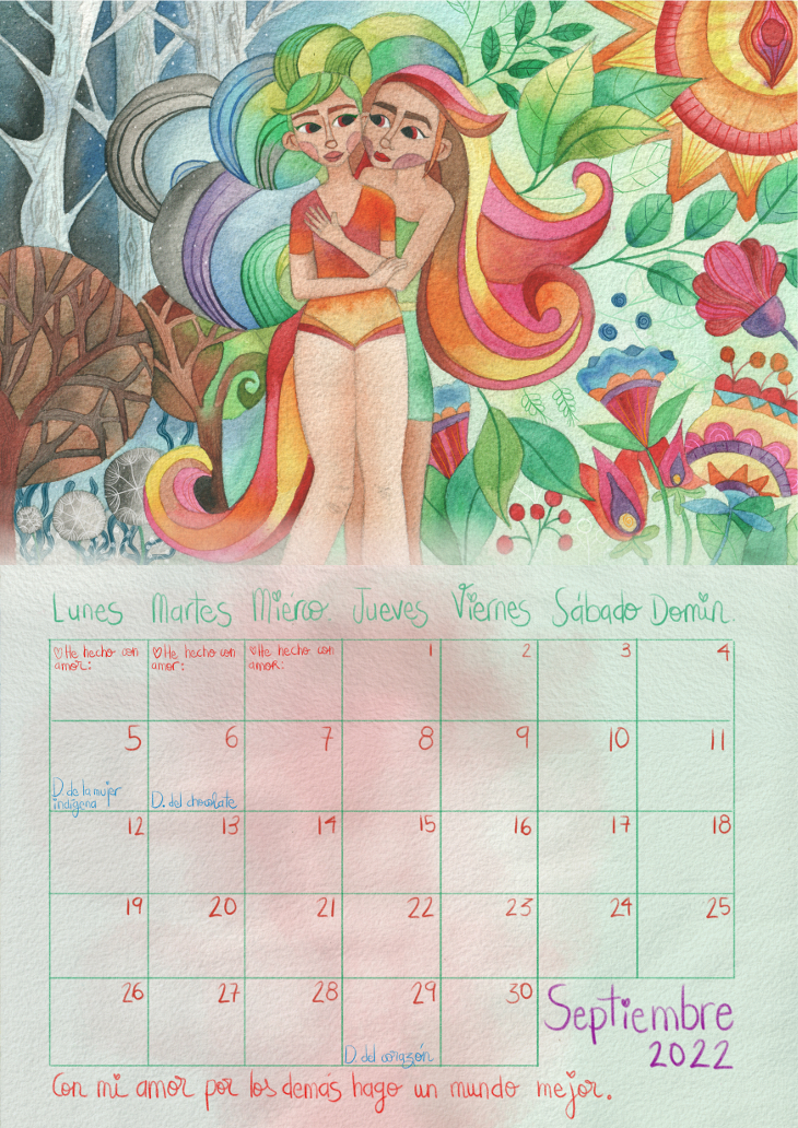Calendario mujer 2022 septiembre Marta Miguel
