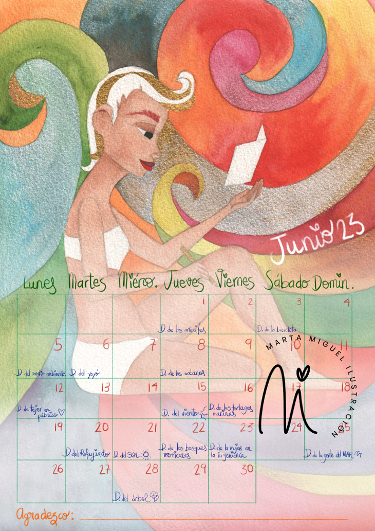 Calendario mujer 2023 Marta Miguel