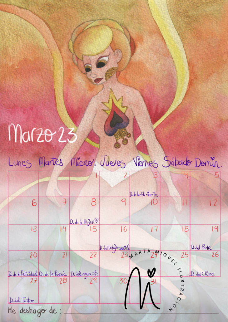 Calendario mujer 2023 Marta Miguel