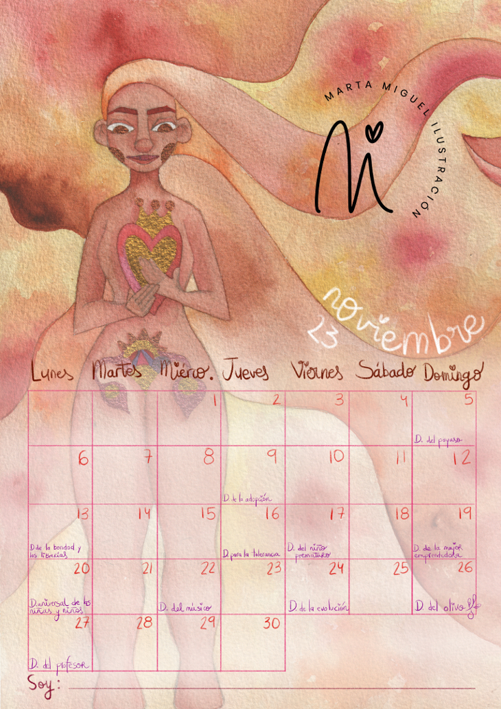 Calendario mujer 2023 Marta Miguel