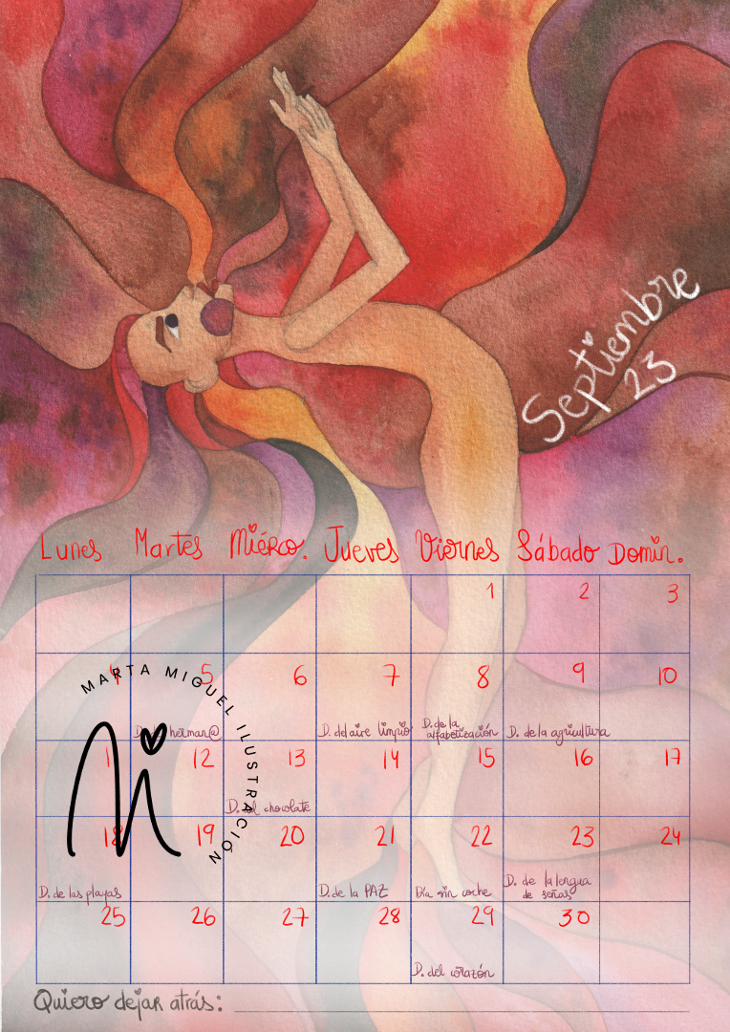 Calendario mujer 2023 Marta Miguel