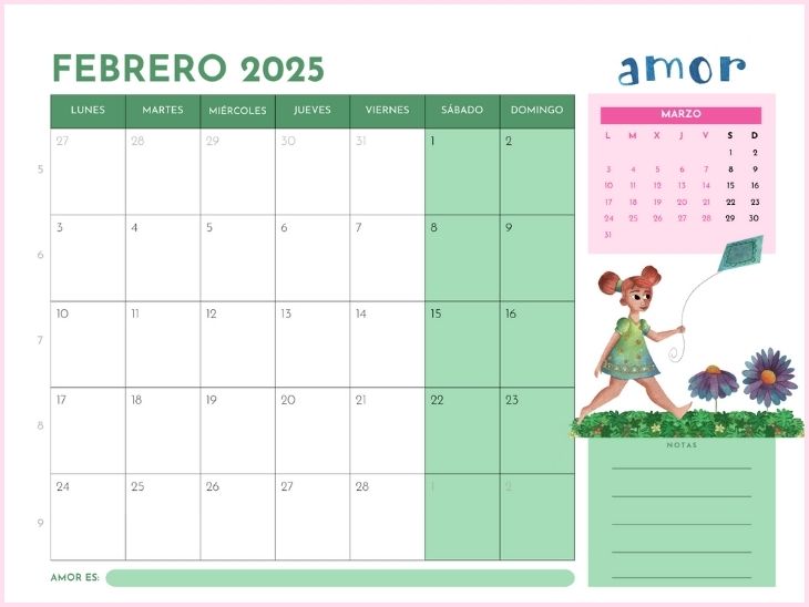 Calendario 2025 mujeres autocuidado ruedadelavida
