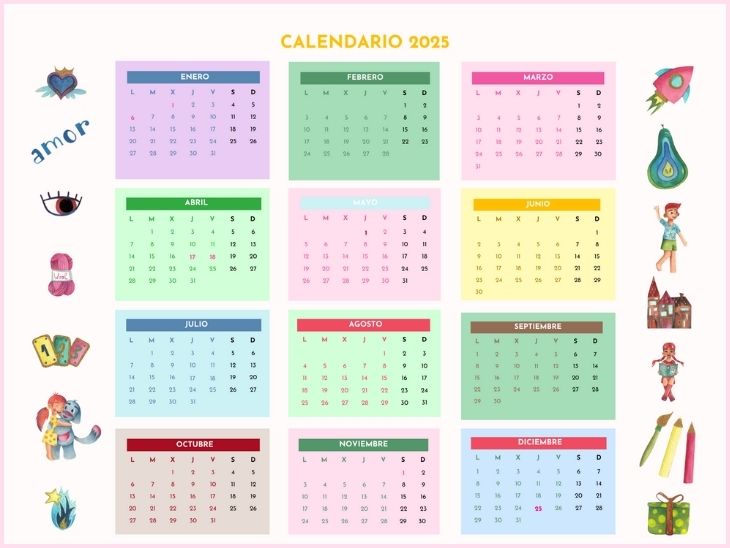Calendario 2025 mujeres autocuidado ruedadelavida