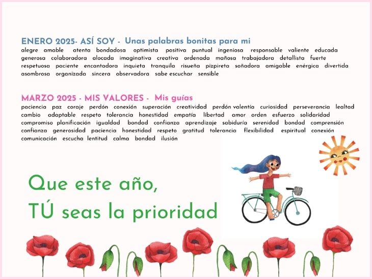 Calendario 2025 mujeres autocuidado ruedadelavida