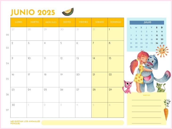 Calendario 2025 mujeres autocuidado ruedadelavida