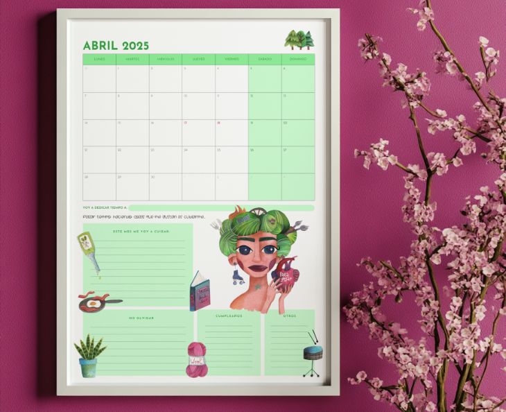 Calendario 2025 mujeres autocuidado ruedadelavida