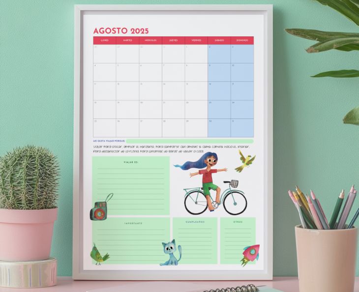 Calendario 2025 mujeres autocuidado ruedadelavida