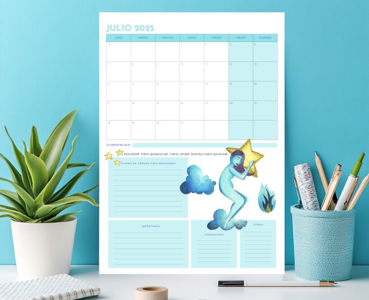 Calendario 2025 mujeres autocuidado ruedadelavida