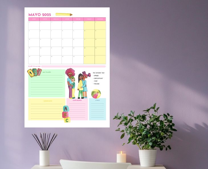 Calendario 2025 mujeres autocuidado ruedadelavida