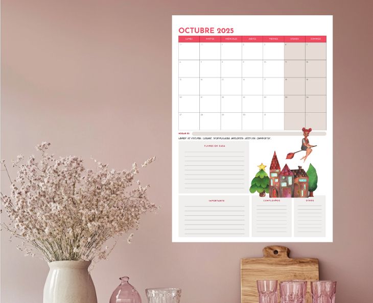 Calendario 2025 mujeres autocuidado ruedadelavida