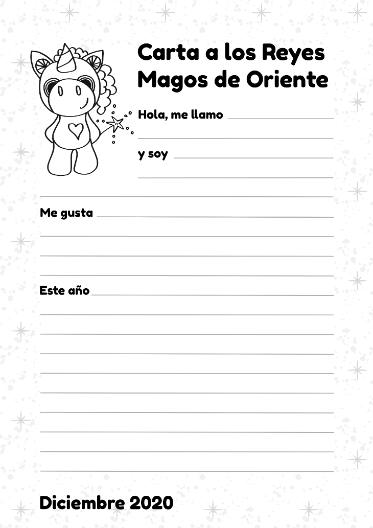 Descargable carta a los Reyes Magos