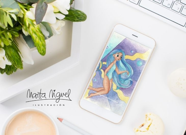 Descargable fondo móvil Marta Miguel Ilustración